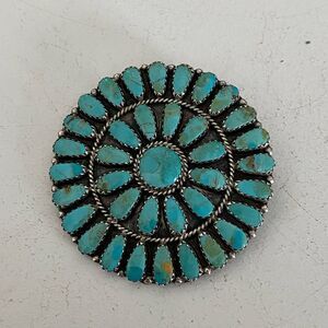 Vintage Navajo Larry Moses Begay Turquoise Pendant/Brooch